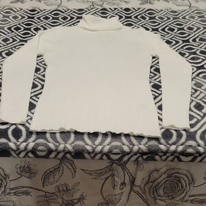 Madison Grey White Ribbed Turtleneck